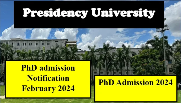 Presidency University Ph.D. Programme Admission 2024