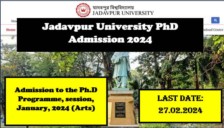 Jadavpur University PhD Admission 2024