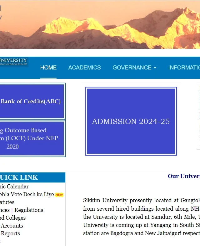 Sikkim University Admission 2024